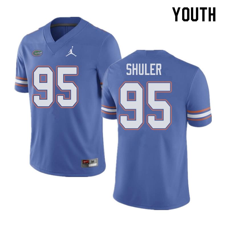 Youth NCAA Florida Gators Adam Shuler #95 Stitched Authentic Jordan Brand Blue College Football Jersey NGI7265UE